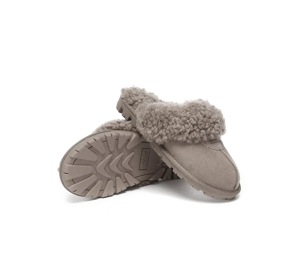 UGG Slippers Double Faced Sheepskin Wool Waffle Curly