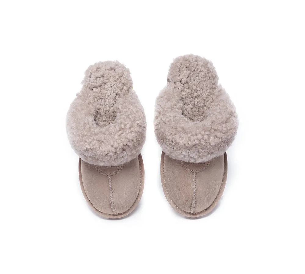 UGG Slippers Double Faced Sheepskin Wool Waffle Curly