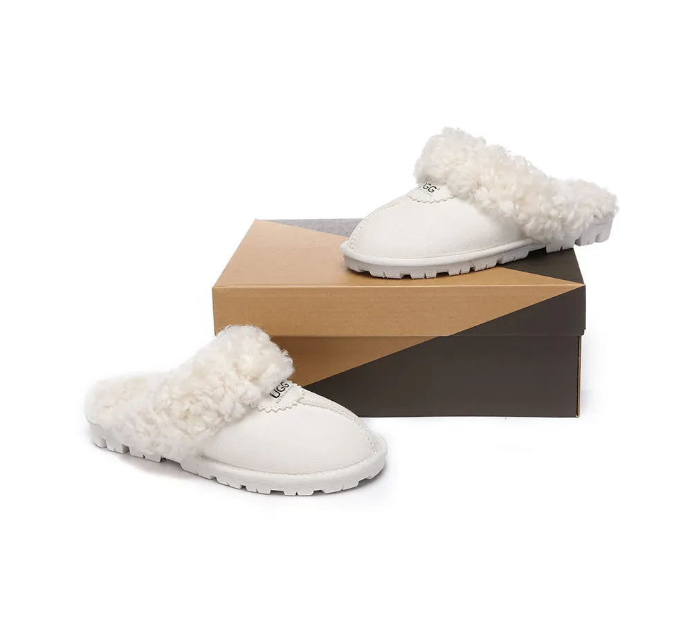 UGG Slippers Double Faced Sheepskin Wool Waffle Curly