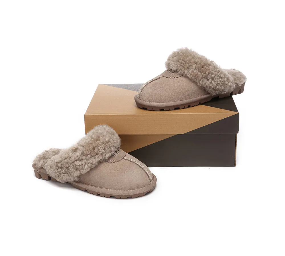 UGG Slippers Double Faced Sheepskin Wool Waffle Curly