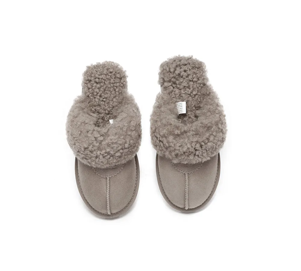 UGG Slippers Double Faced Sheepskin Wool Waffle Curly