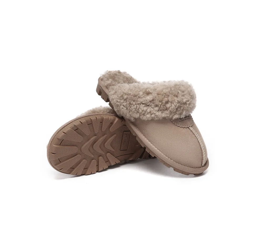 UGG Slippers Double Faced Sheepskin Wool Waffle Curly