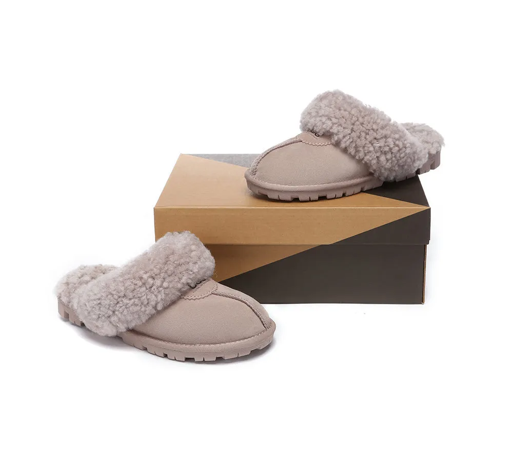 UGG Slippers Double Faced Sheepskin Wool Waffle Curly