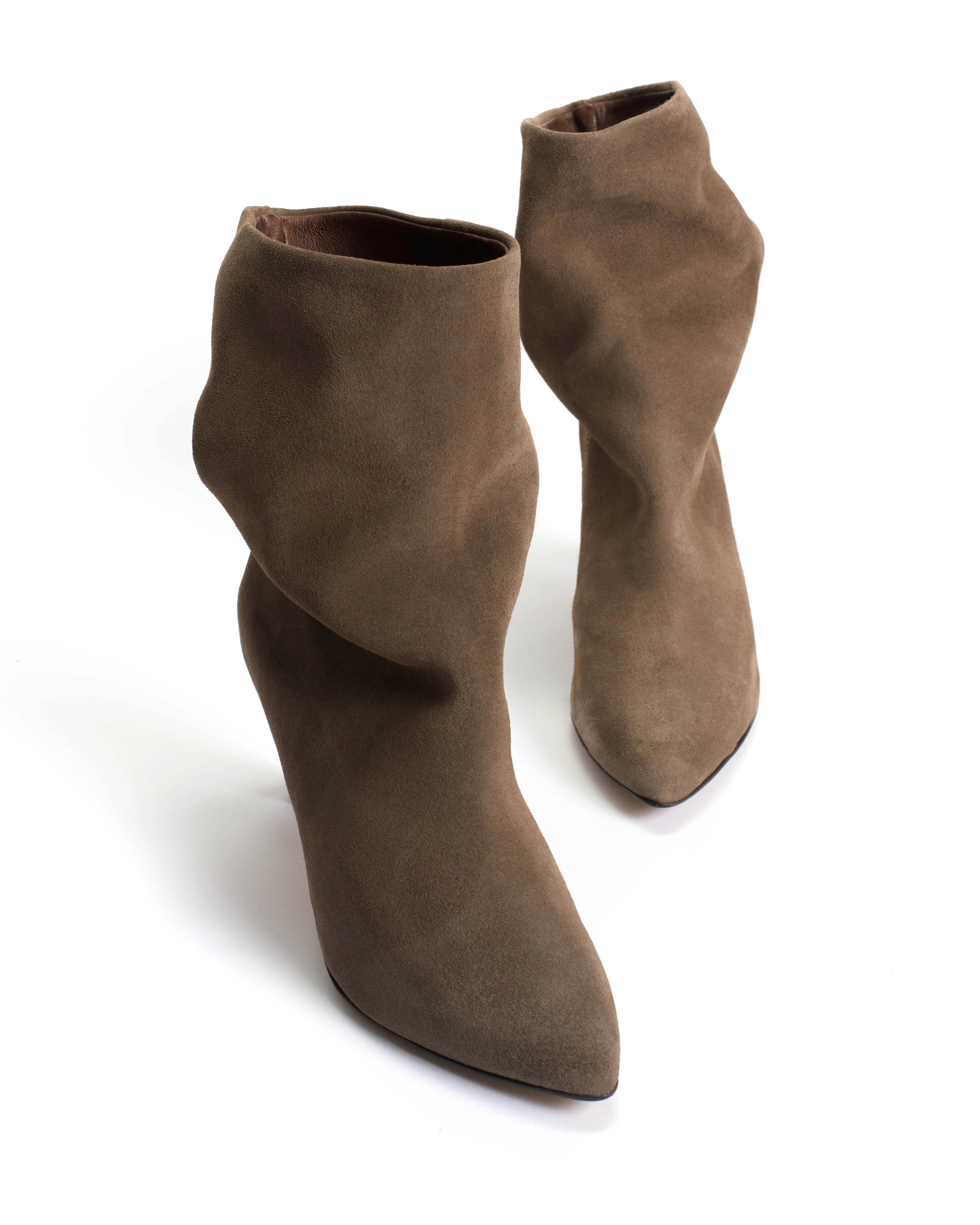 Vully 75 stiletto Calf suede Dark taupe